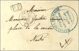 Càd T 17 LORIENT (54) 18 SEPT. 70 + P.P. Au Recto Cachet Bleu REPUBLIQUE FRANCAISE / REGIMENT / D'ARTie DE MARINE / BURE - Krieg 1870