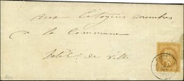 Càd 5 PARIS 5 (60) 23 AVRIL 71 / N° 28 Sur Lettre Pour L'Hôtel De Ville, à L'intérieur Grand Cachet Rouge COMMUNE DE PAR - Oorlog 1870