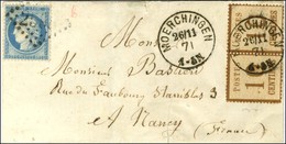 Càd MOERSHINGEN / Alsace N° 5 Paire + N° 60 Obl GC 2598 Sur Lettre En Affranchissement Mixte Pour Nancy. 1871. - TB / SU - Lettres & Documents