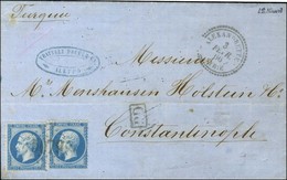 GC 5079 / N° 22 (2) (1 Ex Def) Càd ALEXANDRETTE / SYRIE 3 FEVR. 66 Sur Lettre Avec Texte Daté D'Alep Le 2 Février 1866,  - Poste Maritime
