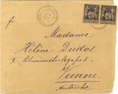 Càd CAVALLE / TURQUIE / Cavalle N° 6 Paire Sur Lettre Pour Vienne. 1893. - TB / SUP. - Maritime Post