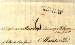 Lettre Avec Texte Daté De Santiago De Cuba Pour Marseille, MP D’entrée COLONIES PAR / MARSEILLE (Ln° 74), Taxe Tampon 2  - Maritieme Post