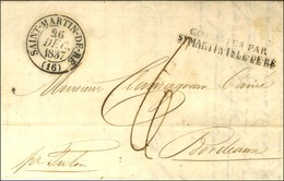 Lettre Avec Texte Daté De Pondichéry Le 29 Août 1837 Pour Bordeaux. Au Recto, Marque Postale D'entrée COLONIES PAR / ST  - Poste Maritime