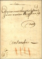 Lettre Avec Texte Daté D'Ostende Le 29 Octobre 1650 Pour Anvers. Au Recto, IIII à La Craie Rouge. - TB / SUP. - ....-1700: Precursori