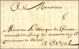 Lettre Avec Texte Daté De Perpignan Le 10 Octobre 1689 Pour Monsieur Le Marquis De Crenan, Maréchal De Camp Des Armées D - ....-1700: Precursores