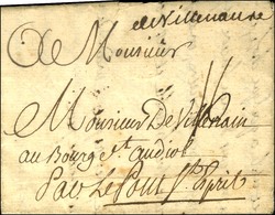 '' Devillenauxe '' Sur Lettre Avec Texte Daté De Marcilly Sur Seine Le 4 Novebre 1763. - TB / SUP. - 1701-1800: Precursores XVIII