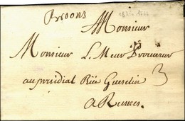 '' Broons '' (L N° 3) Sur Lettre Avec Texte Daté De Couelan Le 18 Décembre 1747. - TB / SUP. - R. - 1701-1800: Precursors XVIII