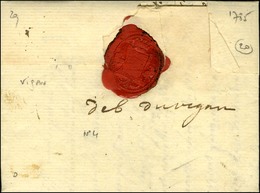 MIRCOUR (L N° 4) Sur Lettre Pour Le Vigan Réexpédiée à Montpellier, Au Verso Manuscrit '' Deb Du Vigan '' (L N° 4). 1785 - 1701-1800: Precursores XVIII