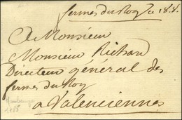 '' Fermes Du Roy '' Sur Lettre Avec Texte Daté De Maubeuge Ce 18 Octobre 1785 Pour Valenciennes. - TB / SUP. - 1701-1800: Precursors XVIII