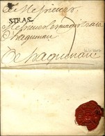 STRAS (L N° 4) Sur Lettre Avec Texte Daté 1729. Au Verso, Beau Cachet De Cire Fleur De Lys. - SUP. - 1701-1800: Vorläufer XVIII