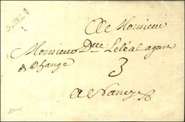 Marque Postale Ornée S. DIEZ (L  N° 1) Sur Lettre Avec Texte Daté Du 1er Mars 1758 Pour Nancy. - TB / SUP. - R. - 1701-1800: Precursores XVIII