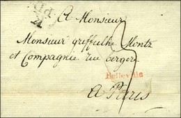 ' Belleville ' Rouge + K / PD Sur Lettre (légère Restauration) Avec Texte Daté 1793. - TB. - R. - 1701-1800: Precursors XVIII