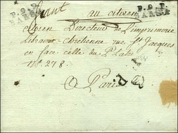 P.9.P. / BAR-S-A Sur Lettre Avec Texte Daté Pour Paris. Au Recto, P.P PHRYGIEN. An 8. - TB / SUP. - 1801-1848: Precursors XIX