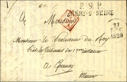 P.9.P. / MERY-S-SEINE Sur Lettre Avec Texte Daté. 1829. - SUP. - 1801-1848: Vorläufer XIX