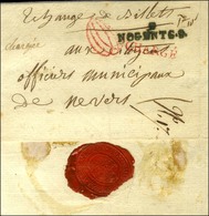 9 / NOGENT-S-S Sur Lettre Chargée Sans Texte Pour Nevers. Au Recto, Mention Manuscrite '' échange De Billets ''. Au Vers - 1801-1848: Precursors XIX