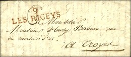 9 / LES RICEYS Rouge Sur Lettre Avec Texte Daté. 1820. - SUP. - 1801-1848: Precursors XIX