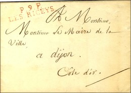 P.9.P / LES RICEYS Rouge Sur Lettre Avec Texte Daté. 1821. - SUP. - 1801-1848: Precursores XIX