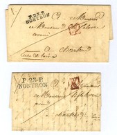 Lot De 2 Lettres : P.23.P. / NONTRON (2 Types) 1826. - SUP. - 1801-1848: Vorläufer XIX