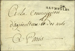 24 / BAUMES LES (NR De Baume-les-Dames) Sur Lettre Avec Texte Et Belle Vignette Datée An 3. - SUP. - 1801-1848: Vorläufer XIX