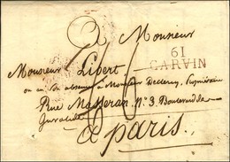 61 / CARVIN Rouge Sur Lettre Avec Texte Daté. 1823. - SUP. - 1801-1848: Precursores XIX
