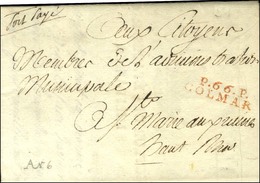 P.66.P. / COLMAR Rouge Sur Lettre Avec Texte Daté. An 6. - SUP. - 1801-1848: Precursores XIX