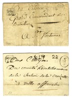 Lot De 2 Lettres De La Petite Poste De Lyon Dont Une Avec Marque Révolutionnaire. - TB. - 1801-1848: Precursores XIX