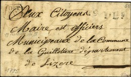 Lettre Avec Texte Et Mention Imprimé COMITE DE SURVEILLANCE DU DISTRICT DE LYON (cachet Dans Le Texte) Daté De Lyon An 3 - 1801-1848: Vorläufer XIX