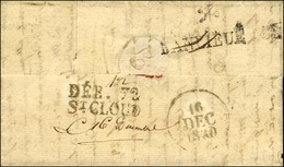 Càd T 12 ANGERVILLE (72) Sur Lettre Adressée à St Cloud Réexpédiée à Châteaudun. Au Verso, DEB. 72 / ST CLOUD. 1830. - T - 1801-1848: Precursors XIX