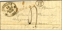 Cursive 6 / Andance Rouge Càd T 12 St-VALLIER (25). 1835. - TB / SUP. - R. - 1801-1848: Vorläufer XIX