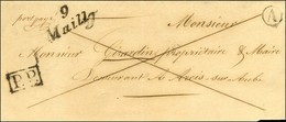 9 / Mailly + P.P. Sur Lettre Pour Arcis Sur Aube. Au Verso, Càd D'arrivée T 13. 1846. - TB / SUP. - 1801-1848: Precursori XIX
