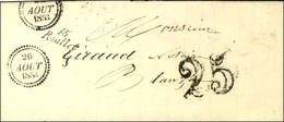 Cursive 15 / Roullet, Taxe 25 DT, Dateur B. 1853. - SUP. - 1801-1848: Precursores XIX