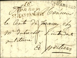 Cursive 16 / Tonnay / ST JEAN D'ANGELY  Brun + 16 / ST JEAN D'ANGELY. 1829. - TB / SUP. - R. - 1801-1848: Precursors XIX