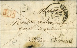 Cursive 25 / Chabeuil + P.P. Rouge Càd T 13 VALENCE (25). 1836. - SUP. - 1801-1848: Precursores XIX