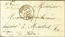 Cursive 41 / St Maurice- / De-Lignon (vert) Càd T 14 MONISTROL (41) Sur Lettre Locale. 1848. - SUP. - R. - 1801-1848: Precursores XIX