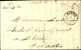 Cursive 42 / Joué-s-Erdre Càd T 15 NANTES B. Rur. C '' Trans '' Sur Lettre Locale Taxée 1. 1852. - TB / SUP. - 1801-1848: Precursores XIX