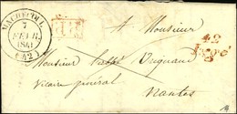 Cursive 42 / Legé Rouge + P.P. Rouge Càd T 14 MACHECOUL (42). 1841. - TB / SUP. - 1801-1848: Precursors XIX