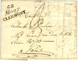 Cursive 58 / Mouy / CLERMONT Sur Lettre Pour Paris. 1828. - SUP. - 1801-1848: Precursors XIX