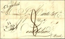 Cursive 59 / Chandai (28 X 10 Mm) Sur Lettre Pour Montbéliard, Dateur A. 1843. - SUP. - 1801-1848: Vorläufer XIX