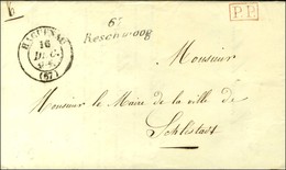 67 / Reschwoog + P.P. Rouge Càd T 16 HAGUENAU (67). 1842. - SUP. - R. - 1801-1848: Precursori XIX