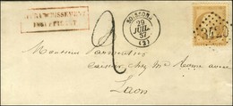 GC 3420 / N° 21 Càd T 15 SOISSONS (2) Sur Lettre Insuffisamment Affranchie Pour Laon, Taxe Tampon 2. 1867. - TB / SUP. - Sonstige & Ohne Zuordnung