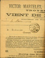 Càd IMPRIMES / TROYES PP Sur Imprimé Sous Bande. 1888. - SUP. - Otros & Sin Clasificación