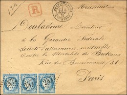 GC 2472 / N° 60 (bande De 3) Càd T 18 MONTIÉNENDER / HTE-MARNE Sur Lettre Recommandée. 1876. - SUP. - R. - Other & Unclassified