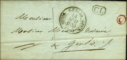 Càd T 11 GENLIS (20) + CL B. RUR. O Rouge Sur Lettre Avec Texte Adressée Localement Taxée 1. 1840. - SUP. - 1801-1848: Precursores XIX