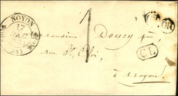 Càd T 11 NOYON (58) + CL Sur Lettre Avec Texte Datée D'Appilly Adressée Localement Taxe 1 Au Tampon De Fabrication Local - 1801-1848: Precursores XIX