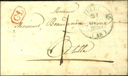 Càd T 12 Bleu TULLE (18) + CL Rouge Sur Lettre Avec Texte Adressée Localement Taxée 1. 1830. - TB. - 1801-1848: Precursori XIX
