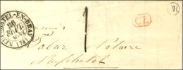 Càd T 13 NEUFCHATEL-EN-BRAY (74) + CL Rouge Sur Lettre Avec Texte Adressée Localement Taxe 1 Au Tampon De Fabrication Lo - 1801-1848: Voorlopers XIX