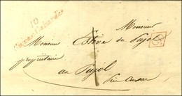 10 / Cuxac Cabardes Rouge + CD Rouge Sur Lettre Avec Texte Adressée Localement Taxée 1. 1842. - TB / SUP. - 1801-1848: Précurseurs XIX