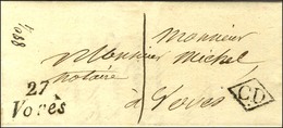 27 / Voves + CD Sur Lettre Avec Texte Daté D'Ymouvlle Adressée Localement Taxée 1. 1833. - SUP. - 1801-1848: Precursori XIX