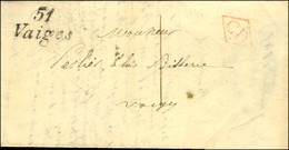 51 / Vaiges + CD Rouge Sur Lettre Avec Texte Adressée Localement Et Taxée 1. 1845. - SUP. - 1801-1848: Precursores XIX