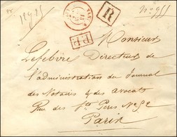 Càd T 15 Rouge NANTES (42) + P.P. (R) Sur Lettre 2 Ports Recommandée Pour Paris. 1854. - TB. - 1801-1848: Vorläufer XIX